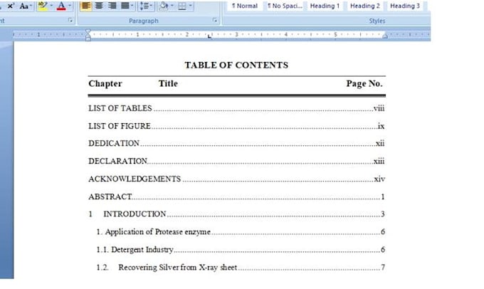 format word document and create automatic table of contents