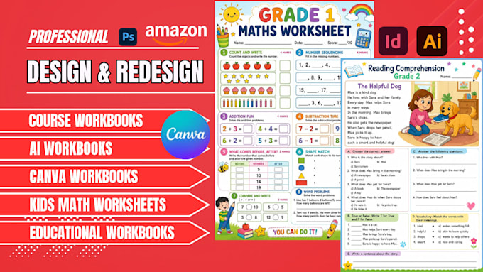 Design redesign ai workbook course workbook canva workbook kids math ...