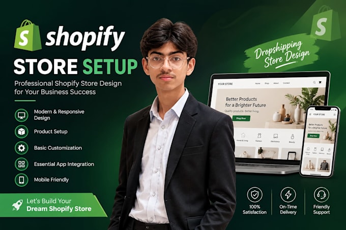 build and setup a professional shopify store