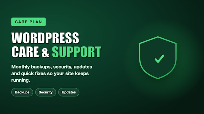 be your monthly wordpress maintenance and care plan