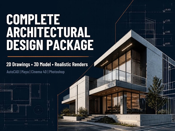 design your complete building drawings, 3d model and renders
