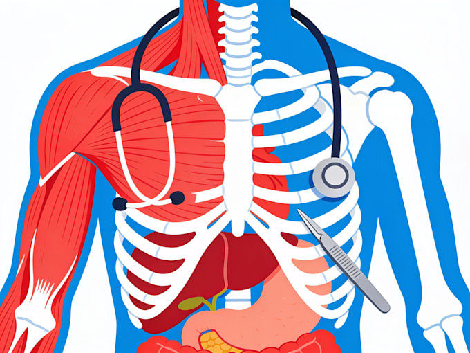 draw anatomy and medical vector illustration