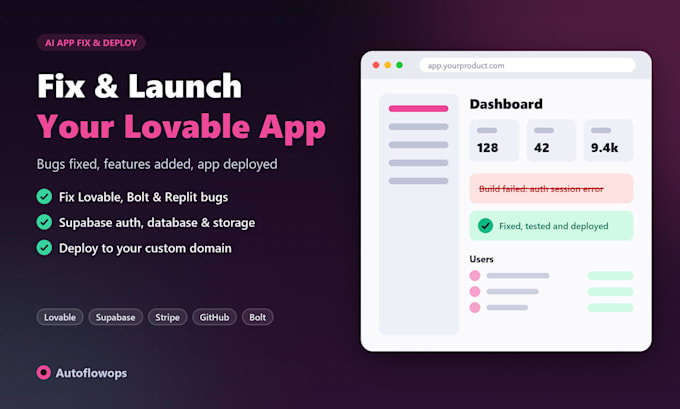 fix lovable ai app, supabase bugs and deploy your vibe coding project