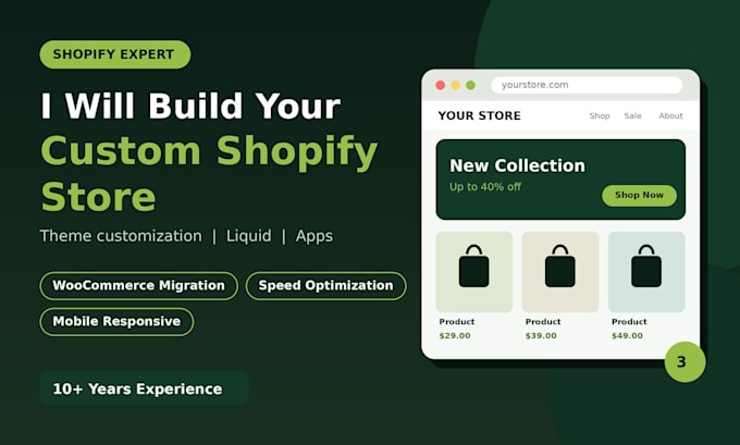 build a custom shopify store, theme customization and app integration