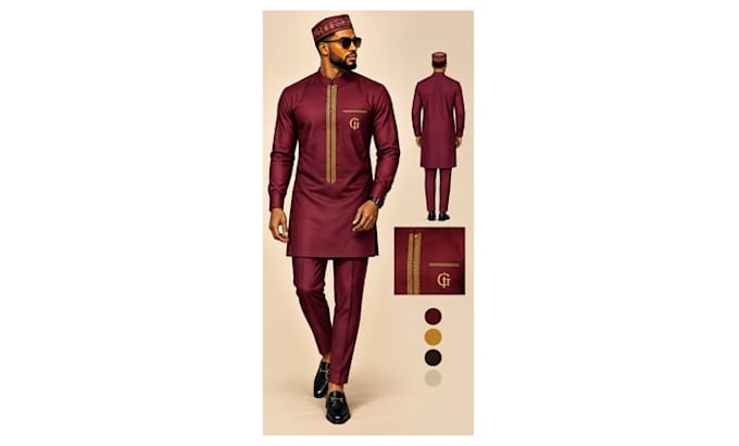 create 5 professional  mens fashion designs