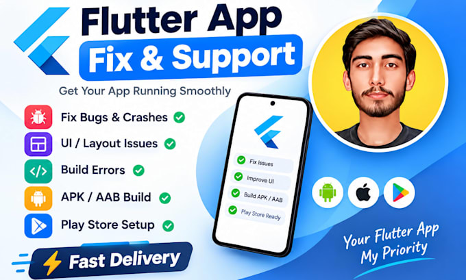 fix flutter bugs, crashes, errors, and optimize your app performance
