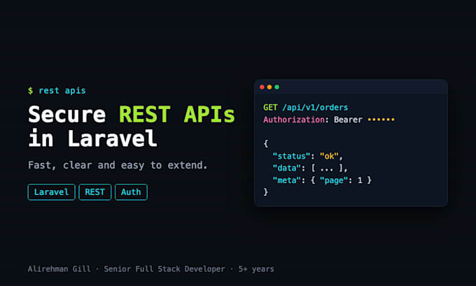 develop a secure laravel rest API with documentation
