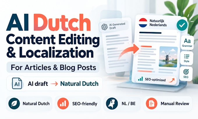 edit and localize ai generated dutch articles and blogs