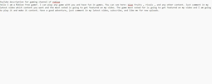 write descriptions for youtube channels