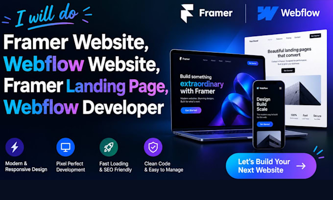 do framer website, webflow website, framer landing page, webflow developer