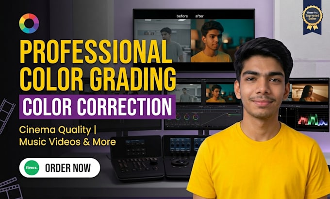 color grade or color corection professionally in your video