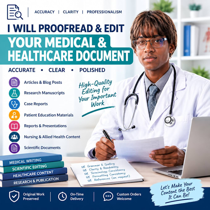 proofread and edit your medical or healthcare document