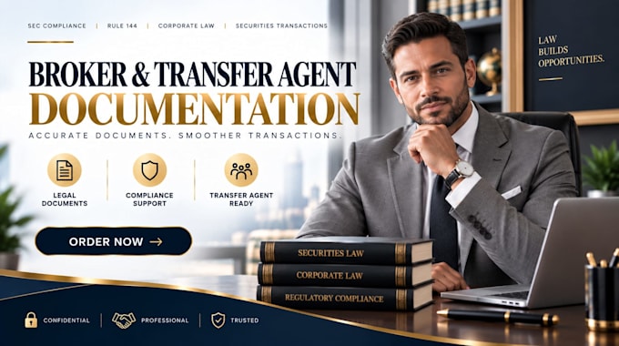 prepare rule 144 restricted stock documents for broker clearance
