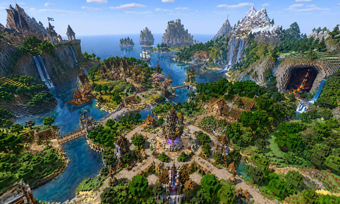 create custom minecraft world, survival map, world painter, fantasy world, spawn