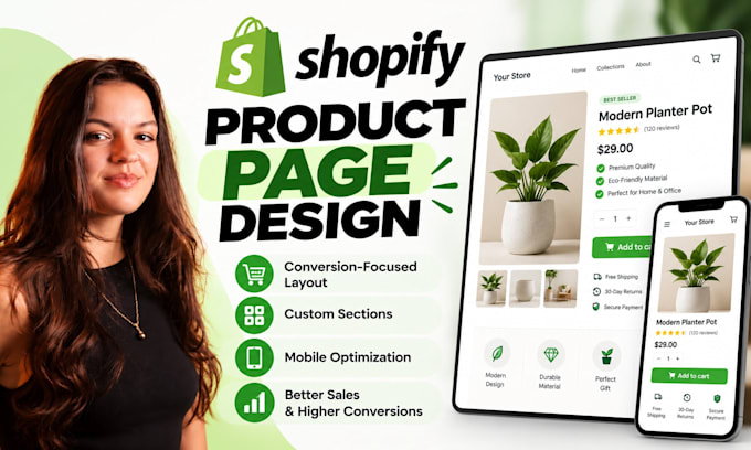 do shopify product page design with conversion focused layout