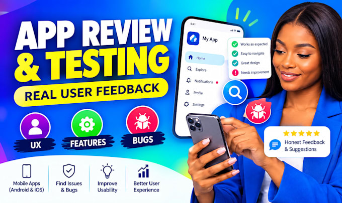 review and test your app with honest user feedback and usability testing