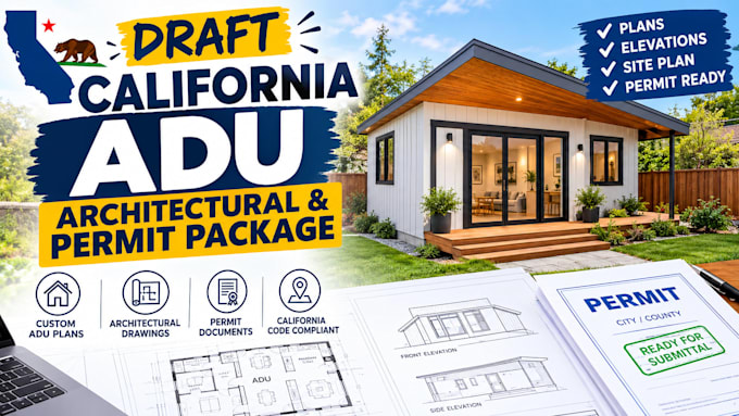 draft california adu architectural plans and permit packages