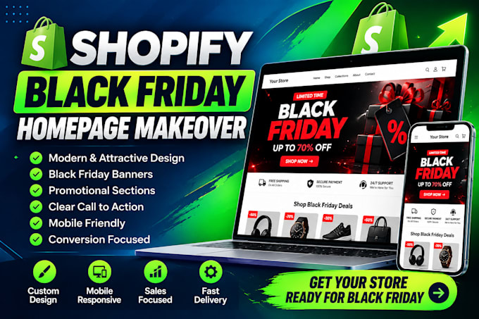 redesign your shopify homepage for black friday