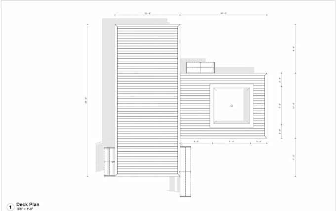 develop building decking frame plans, draw roof deck, stair deck, outdoor deck