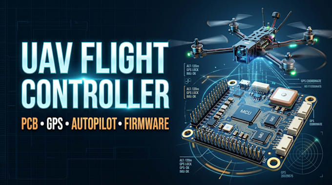 design uav flight controller pcb, gps, sensors, autopilot and embedded firmware