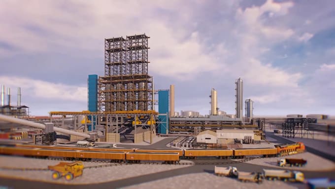 create 3d industrial animation oil and gas process plant engineering visual