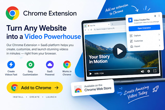 create chrome extension promotion saas video launch video chrome web