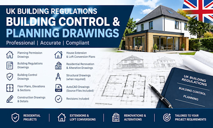 do UK building regulations, building control and planning drawings approval