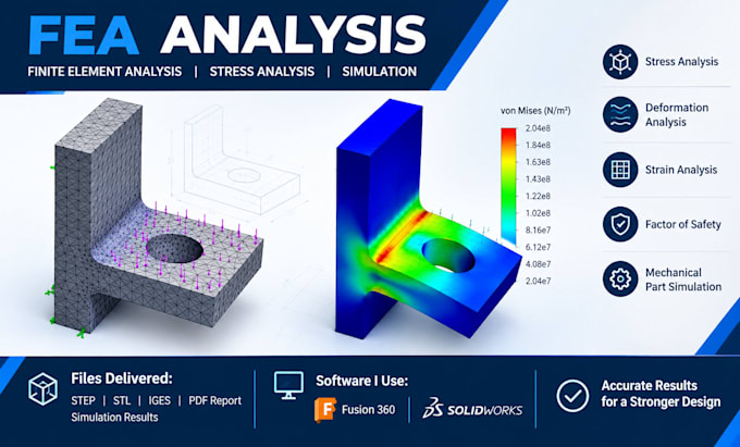 do fea analysis, finite element analysis, stress analysis and simulation