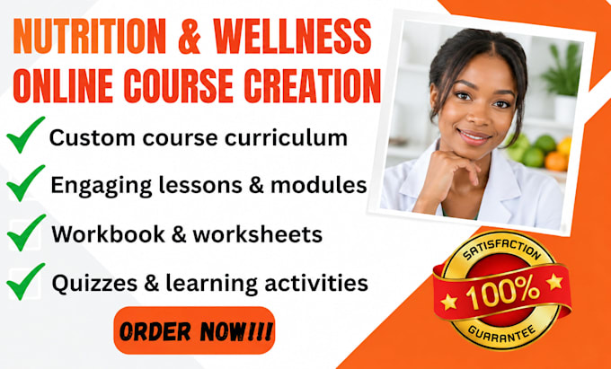 create a nutrition and wellness online course, online course writing