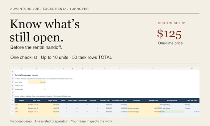 customize an excel rental property turnover checklist and tracker