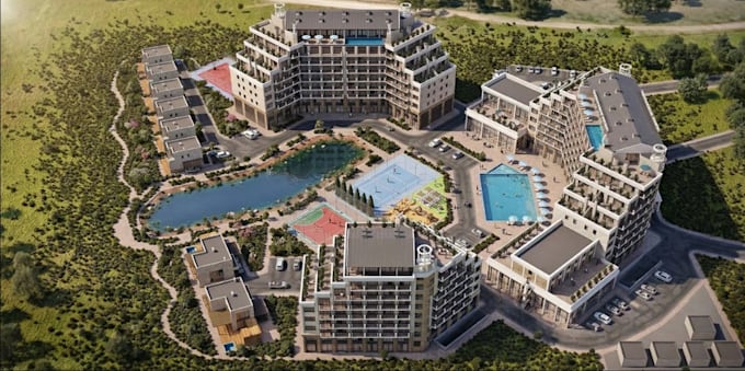 design 3d luxury resort masterplan hotel complex hospitality development render