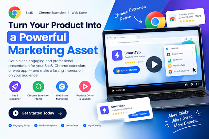 create saas explainer video chrome extension web store marketing video