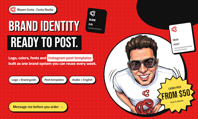 design your brand identity and instagram post templates