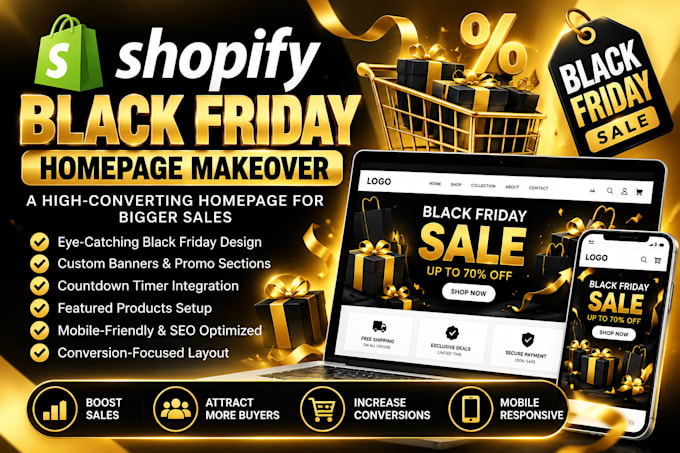 design a high converting shopify black friday homepage