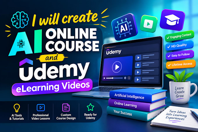 create ai online course and udemy elearning videos