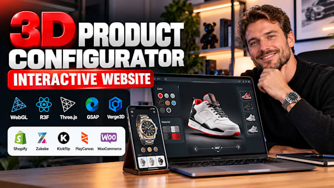 3d product configurator interactive website using webgl r3f gsap threejs verge3d