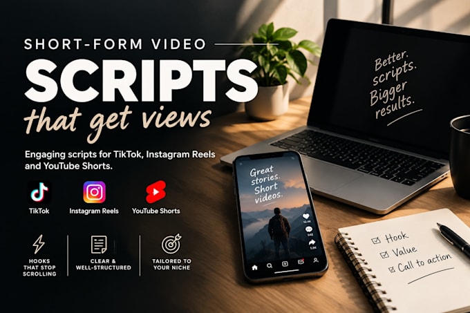 write engaging tik tok reels and youtube shorts scripts
