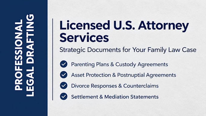 , as a US attorney, draft a professional parenting plan and custody agreement