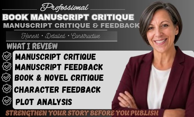 provide professional manuscript critique and book feedback