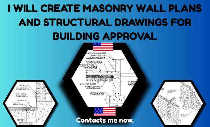design masonry wall plans and structural drawings for building permits approval