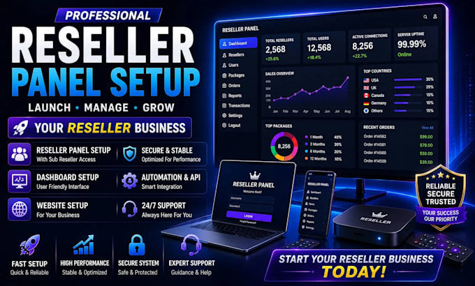 set up reseller panel strong 8k, sltv panel, dream4k, lion ott, mega ott