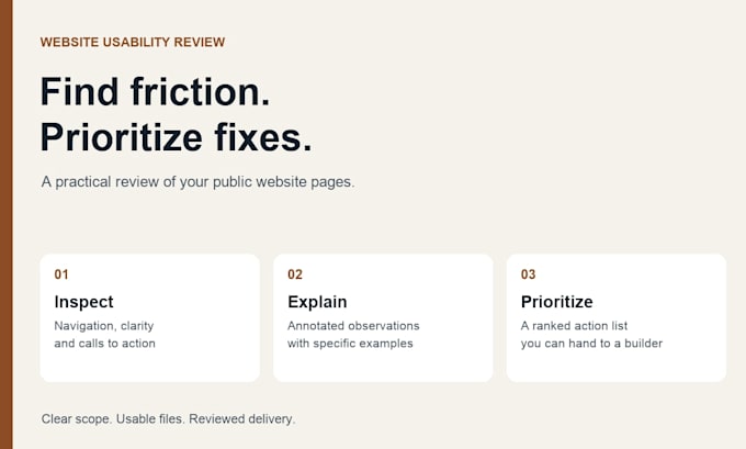 audit your website usability and give you a prioritized action plan