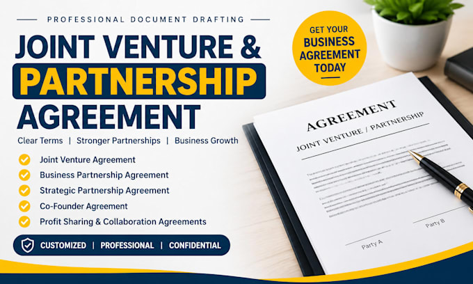 draft a professional joint venture and partnership agreement