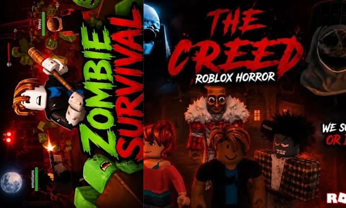 design high CTR scary horror gaming youtube thumbnails fnaf roblox minecraft