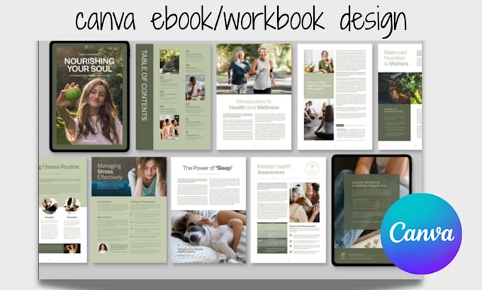 do canva ebook design editable canva workbook design, guide book PDF brochure