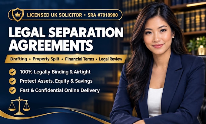 draft a legally binding separation agreement as a UK solicitor