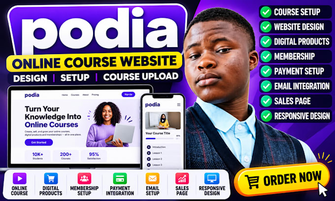 build podia online course website, podia course setup and digital products