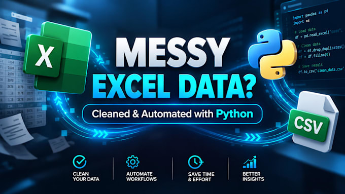 clean, reformat, and deduplicate your messy excel or CSV data using python