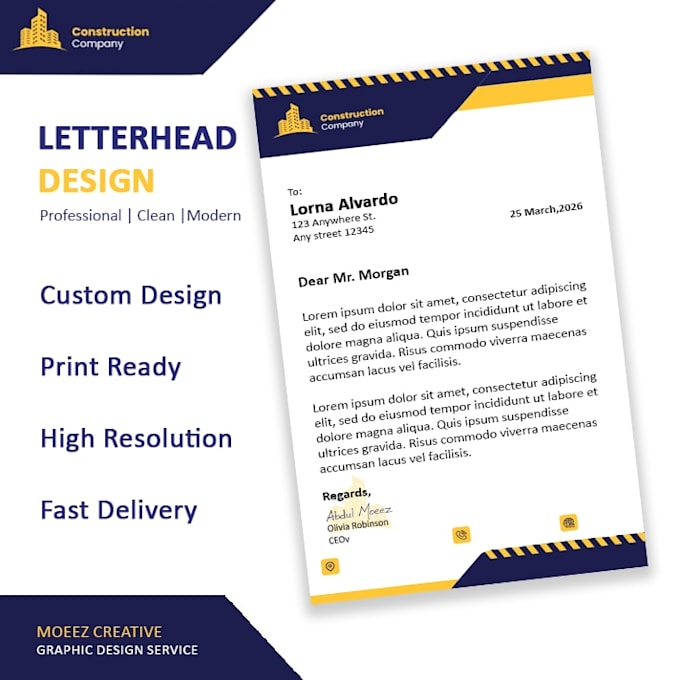 design a professional business letterhead for your company