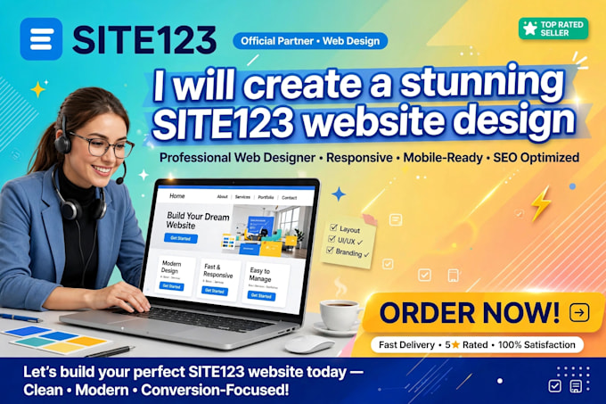 design a professional responsive website using site123